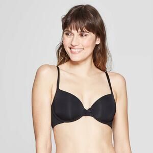 Auden The Everyday Lightly Lined Demi T-Shirt Bra Black 32A